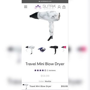 NIB: Travel Size Blow Dryer by Sutra Beauty